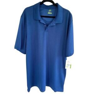 Nordic Track NWT Blue Athletic Fit Big & Tall Ribbed Polo Shirt Size XXXLT